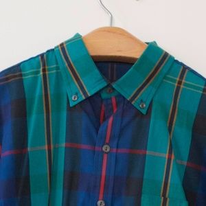 Mens Plaid Button Down Shirt